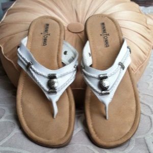 White leather Western sandal